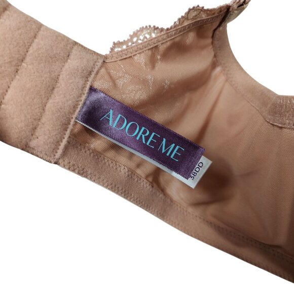 Adore Me Underwire Padded Lined Pushup Bra Beige Floral Lace Size 38DD - Picture 9 of 10